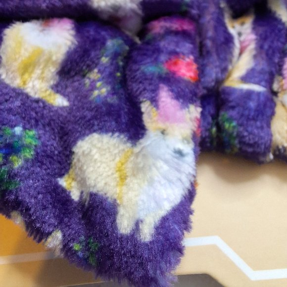 Spa Beauty Makeup Headband Purple Plush‎ With Bow And Dogs Georgia Lane New - Picture 4 of 6